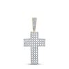 Image 1 : Mens Diamond Cross Charm Pendant 1-1/2 Cttw 10kt Yellow Gold