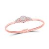 Image 1 : Diamond Cluster Bangle Bracelet 3/4 Cttw 14kt Rose Gold