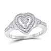 Image 1 : Diamond Heart Ring 1/8 Cttw Sterling Silver