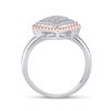 Image 3 : Diamond Rope Offset Square Cluster Ring 1/4 Cttw 10kt Two-tone Gold