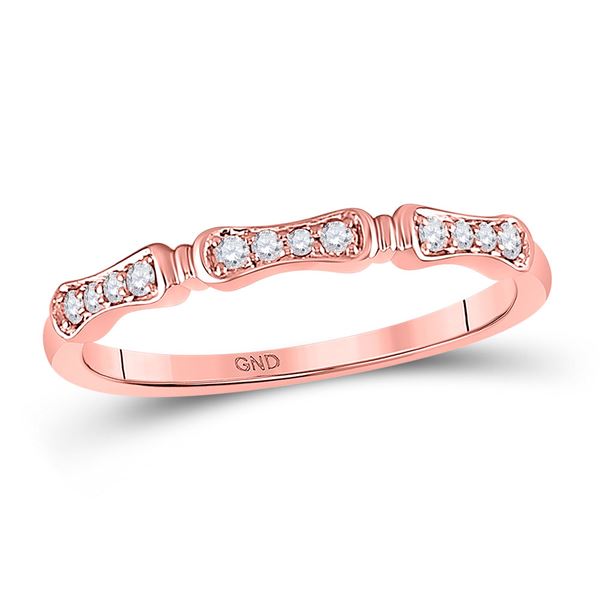 Diamond Stackable Band Ring 1/10 Cttw 10kt Rose Gold
