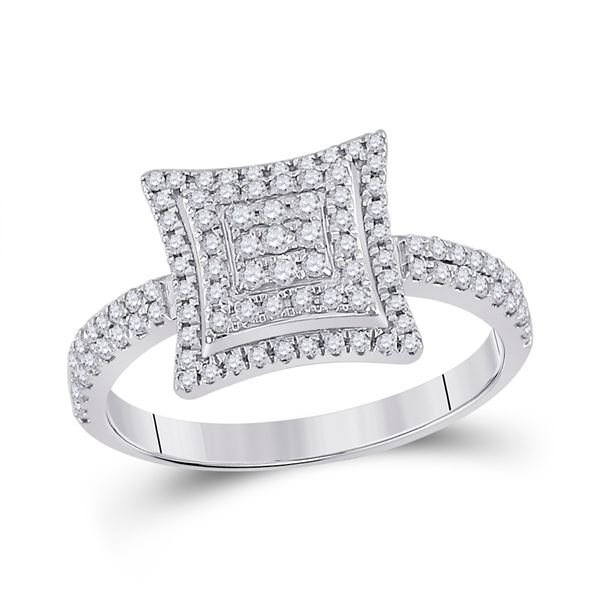 Diamond Square Ring 1/2 Cttw 10kt White Gold