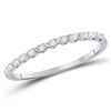 Image 1 : Diamond Single Row Stackable Band Ring 1/6 Cttw 10kt White Gold