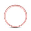 Image 4 : Diamond Single Row Channel-set Wedding Band 1/10 Cttw 14kt Rose Gold