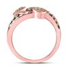 Image 4 : Brown Diamond Strand Band Ring 1 Cttw 10kt Rose Gold