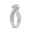 Image 3 : Emerald Diamond Bridal Wedding Ring Band Set 1 Cttw 14kt Two-tone Gold