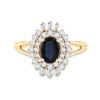Image 2 : Oval Blue Sapphire Diamond Solitaire Ring 1-1/3 Cttw 14kt Yellow Gold