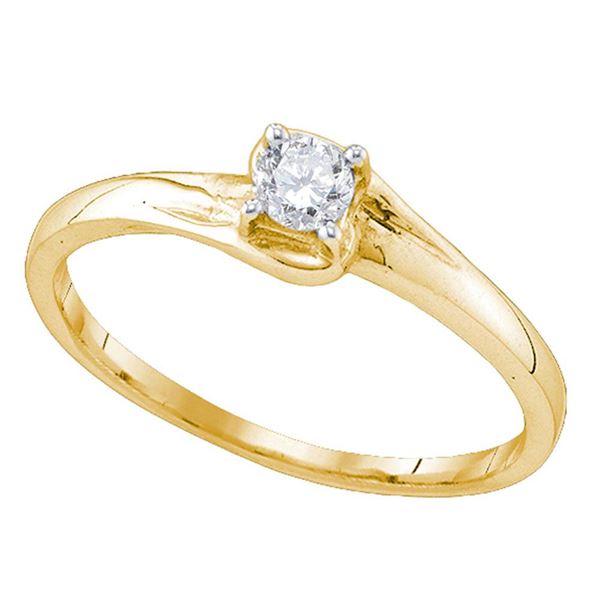 Diamond Solitaire Promise Ring 1/8 Cttw 10kt Yellow Gold