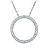 Image 1 : Diamond Circle Outline Pendant 1/20 Cttw Sterling Silver