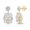 Image 1 : Baguette Diamond Dangle Earrings 1 Cttw 14kt Yellow Gold