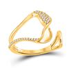 Image 1 : Diamond Abstract Fashion Ring 1/5 Cttw 14kt Yellow Gold