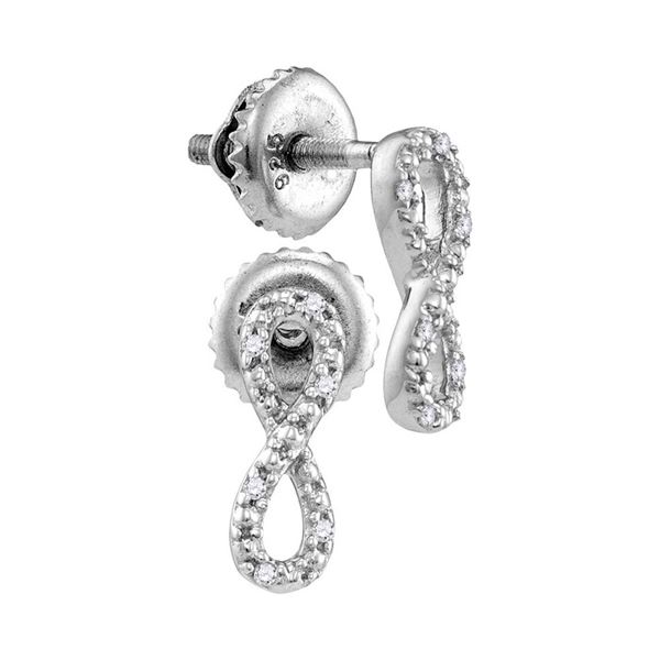 Diamond Vertical Infinity Earrings 1/20 Cttw Sterling Silver