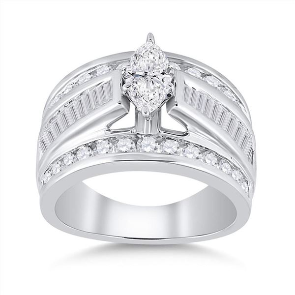 Marquise Diamond Solitaire Bridal Wedding Engagement Ring 2 Cttw 14kt White Gold