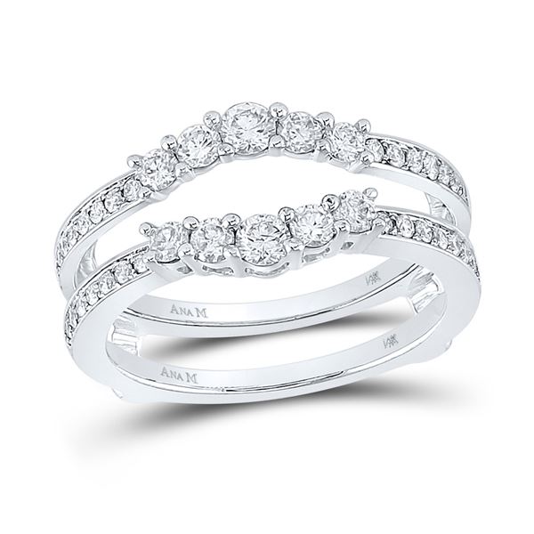 Diamond Wrap Ring Guard Enhancer 3/4 Cttw 14kt White Gold
