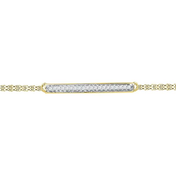 Diamond Single Row Bar Fashion Bracelet 1/20 Cttw 10kt Yellow Gold