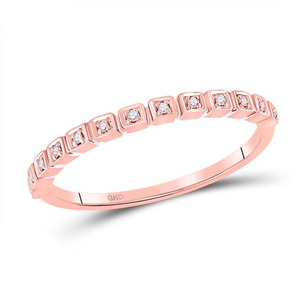 Diamond Stackable Band Ring 1/20 Cttw 10kt Rose Gold
