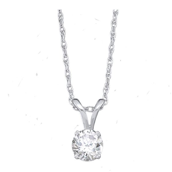 Diamond Solitaire Pendant 1/4 Cttw 14kt White Gold