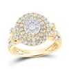 Image 1 : Diamond Circle Cluster Ring 1-1/3 Cttw 14kt Yellow Gold