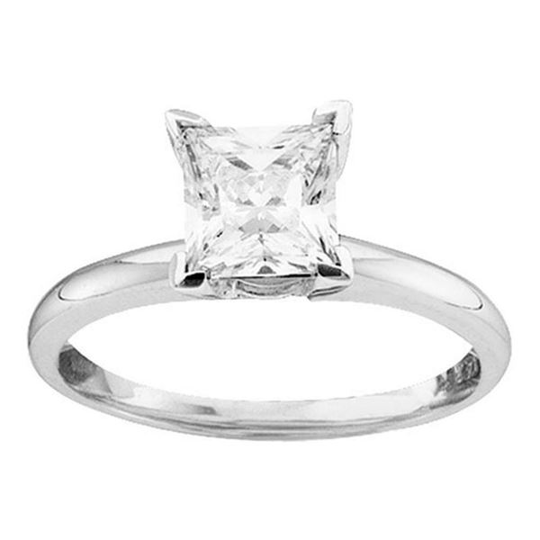 Princess Diamond Solitaire Bridal Wedding Engagement Ring 1/5 Cttw 14kt White Gold
