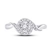 Image 2 : Diamond Solitaire Twist Promise Ring 1/6 Cttw 10kt White Gold