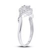 Image 4 : Diamond Solitaire Twist Promise Ring 1/6 Cttw 10kt White Gold