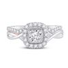 Image 2 : Diamond Bridal Wedding Ring Band Set 1/2 Cttw 10kt Two-tone Gold