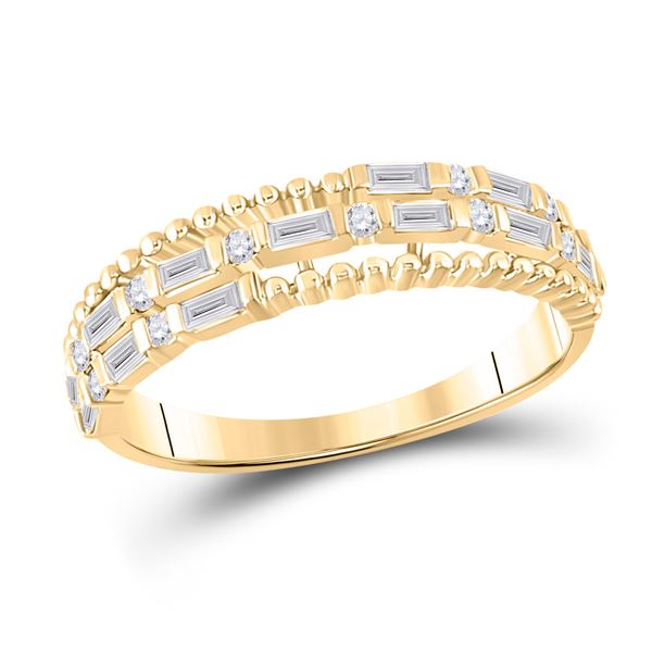 Baguette Diamond Fashion Band Ring 3/8 Cttw 14kt Yellow Gold