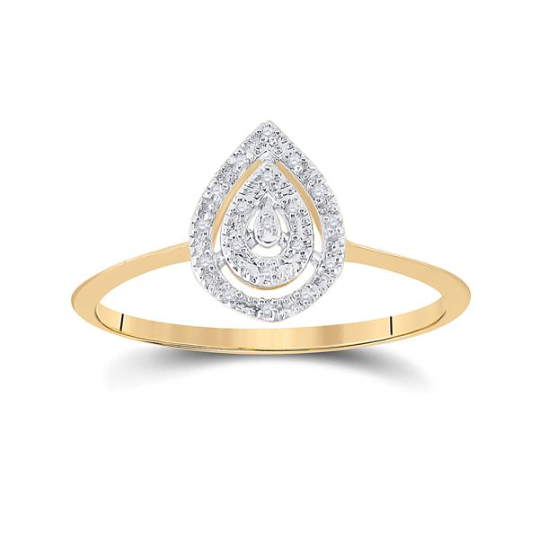 Diamond Teardrop Ring 1/20 Cttw 10kt Yellow Gold