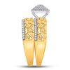 Image 4 : His Hers Diamond Nugget Cluster Matching Wedding Set 3/8 Cttw 10kt Yellow Gold