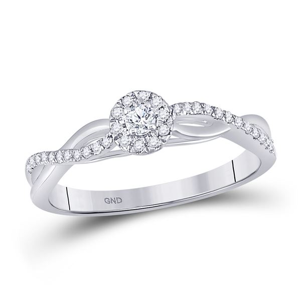 Diamond Solitaire Promise Ring 1/5 Cttw 10kt White Gold