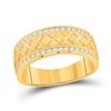 Image 1 : Mens Diamond Wedding Machine Set Band Ring 1/2 Cttw 10kt Yellow Gold