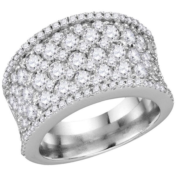 Diamond Pave Band Ring 3-1/4 Cttw 14kt White Gold