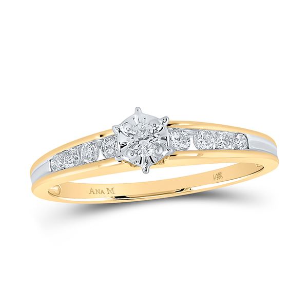 Diamond Solitaire Bridal Wedding Engagement Ring 1/4 Cttw 14kt Yellow Gold