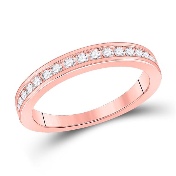 Diamond Wedding Single Row Band 1/3 Cttw 14kt Rose Gold