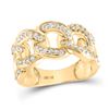 Image 1 : Mens Diamond Miami Cuban Band Ring 1 Cttw 10kt Yellow Gold