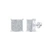 Image 1 : Diamond Square Earrings 1 Cttw 10kt White Gold