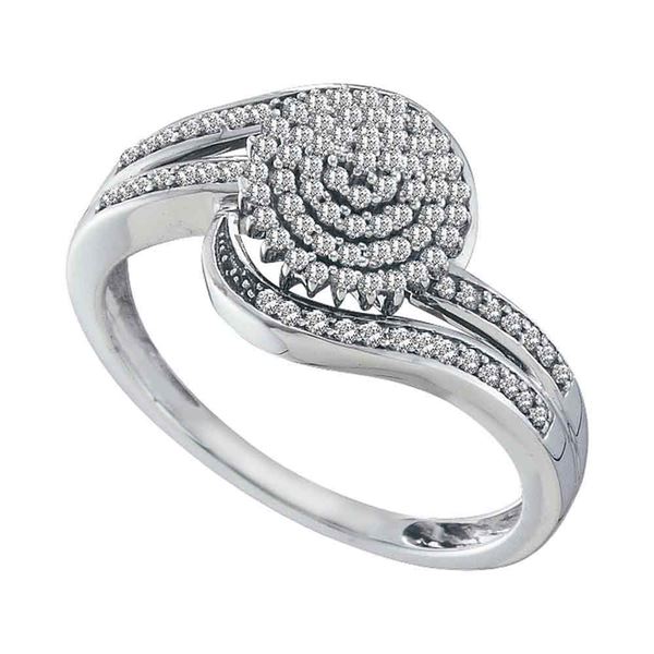 Diamond Cluster Ring 1/3 Cttw 10kt White Gold
