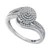 Image 1 : Diamond Cluster Ring 1/3 Cttw 10kt White Gold