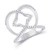 Image 1 : Diamond Starburst Negative Space Ring 1/2 Cttw 14kt White Gold