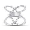 Image 2 : Diamond Starburst Negative Space Ring 1/2 Cttw 14kt White Gold
