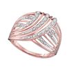 Image 1 : Diamond Open Stripe Fashion Ring 1/10 Cttw 10kt Rose Gold