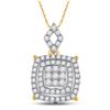 Image 1 : Diamond Square Cluster Pendant 1/2 Cttw 14kt Yellow Gold