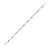 Image 2 : Diamond Infinity Heart Link Bracelet 1/20 Cttw Sterling Silver