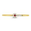 Image 2 : Ruby Diamond Stackable Band Ring 1/20 Cttw 10kt Yellow Gold