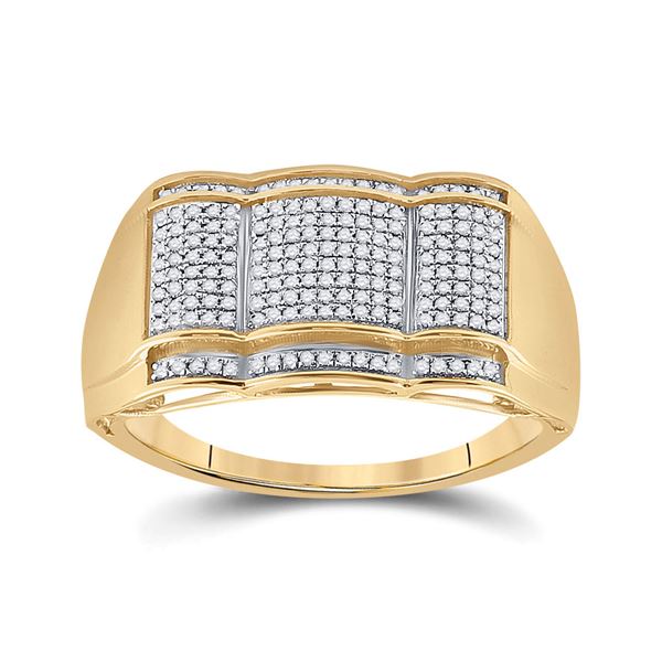 Mens Diamond Fashion Ring 1/3 Cttw 10kt Yellow Gold