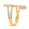Image 3 : Diamond Bypass Cluster Heart Ring 1-1/4 Cttw 14kt Yellow Gold
