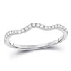 Image 1 : Diamond Contoured Stackable Band Ring 1/5 Cttw 10kt White Gold