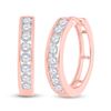 Image 1 : Diamond Hoop Earrings 1 Cttw 10kt Rose Gold