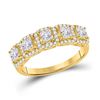 Image 1 : Princess Diamond 5-Stone Anniversary Ring 1 Cttw 14kt Yellow Gold