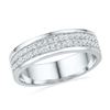 Image 1 : Diamond 2-row Band Ring 1/5 Cttw 10kt White Gold